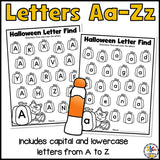 Halloween Find the Letter Worksheets
