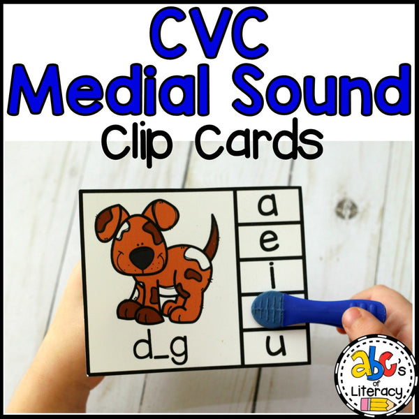 CVC Medial Sound Clip Cards