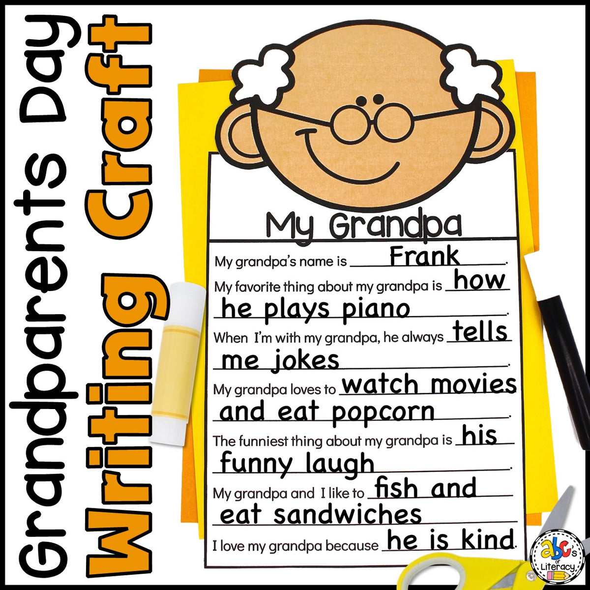 grandparents-day-writing-craft-abc-s-of-literacy for Grandparents Day Crafts Printables Free Grandparents Day Writing Craft – ABC's of Literacy for Grandparents Day Crafts Printables Free