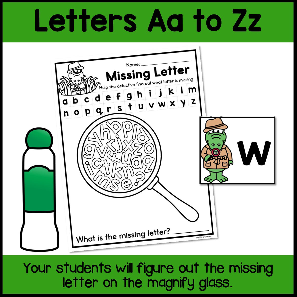 Missing Letter Activity | Letter Recognition Worksheets – ABC's of Literacy