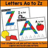 Pattern Block Letter Mats: Fine Motor Alphabet Activity
