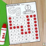 Gingerbread Man Letter Worksheets Bundle