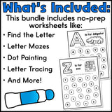 Alphabet Worksheets Bundle