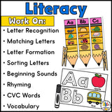 Back to School Morning Tubs for Kindergarten