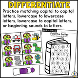Back to School Letter Find Activity