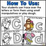 Back to School Letter Tracing Cards