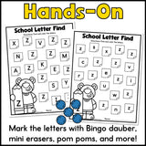 Back to School Find the Letter Worksheets