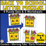 Back to School Letter Matching Puzzles