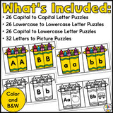 Back to School Letter Matching Puzzles