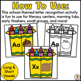 Back to School Letter Matching Puzzles