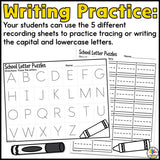 Back to School Letter Matching Puzzles