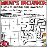 Back to School Cut and Paste Letter Worksheets