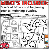 Back to School Cut and Paste Letter Worksheets