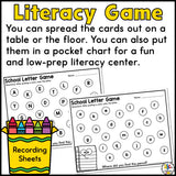 Back to School Letter Game