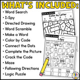 Back to School Puzzle Worksheets