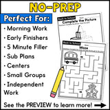 Back to School Puzzle Worksheets