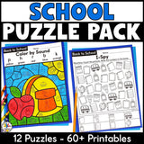 Back to School Puzzle Worksheets