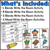 Beginning Consonant Blends Write the Room Activity