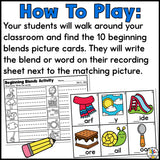 Beginning Consonant Blends Write the Room Activity