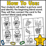 Beginning Consonant Blends Sort & Link Activity