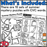 Summer CVC Words Cut & Paste Worksheets