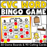 CVC Word BINGO Game