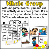 CVC Word BINGO Game