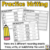 CVC Words Write the Room Activity
