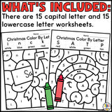 Christmas Color by Letter Worksheets