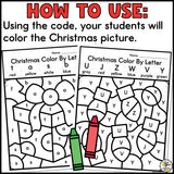 Christmas Color by Letter Worksheets