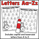 Christmas Find the Letter Worksheets