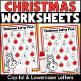Christmas Find the Letter Worksheets
