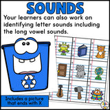 Feed the Recycle Bin Letter Recognition Activity