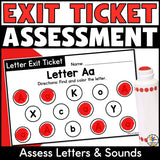 Exit Ticket Letter & Sound Assessments