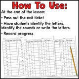 Exit Ticket Letter & Sound Assessments