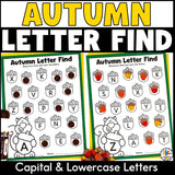 Fall Find the Letter Worksheets
