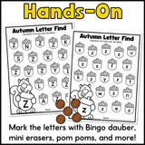 Fall Find the Letter Worksheets