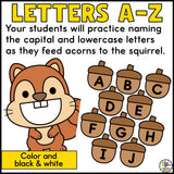 Feed the Squirrel Letter Recognition Activity