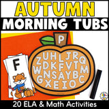 Fall Morning tubs for Kindergarten