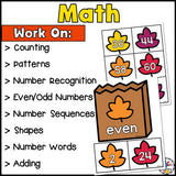 Fall Morning tubs for Kindergarten