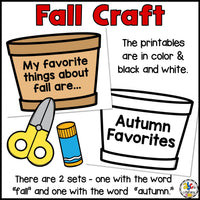 Fall / Autumn Writing Craft -Writing Prompts, Vocab Cards, Apple Bulletin Board