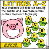 Feed the Pig Letter Recognition Activity