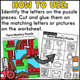 Farm Cut & Paste Letter Worksheets