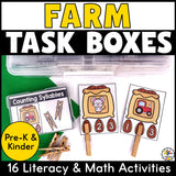 Farm Animal Task Card Boxes