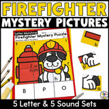 Firefighter Cut and Paste Letter Worksheets