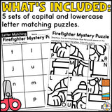 Firefighter Cut and Paste Letter Worksheets
