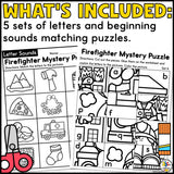 Firefighter Cut and Paste Letter Worksheets