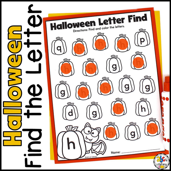 Halloween Find the Letter Worksheets