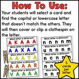 Uppercase & Lowercase Letter Visual Discrimination Cards