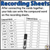 Compound Words Linking Cards